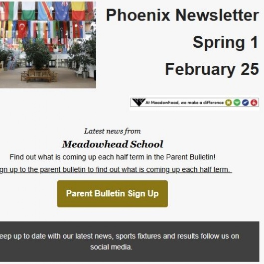 image showing the front cover of the school newsletter